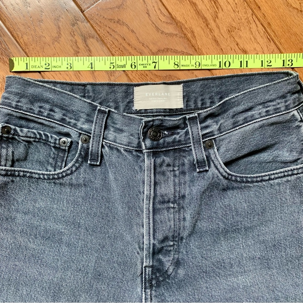 Everlane Black Wash Straight Button Front Denim Jeans Cotton 90s Cheeky 26 Ankle - Picture 9 of 13